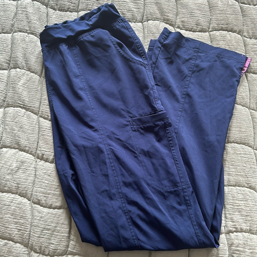 Med Couture Energy Scrub Pants Navy Size L tall